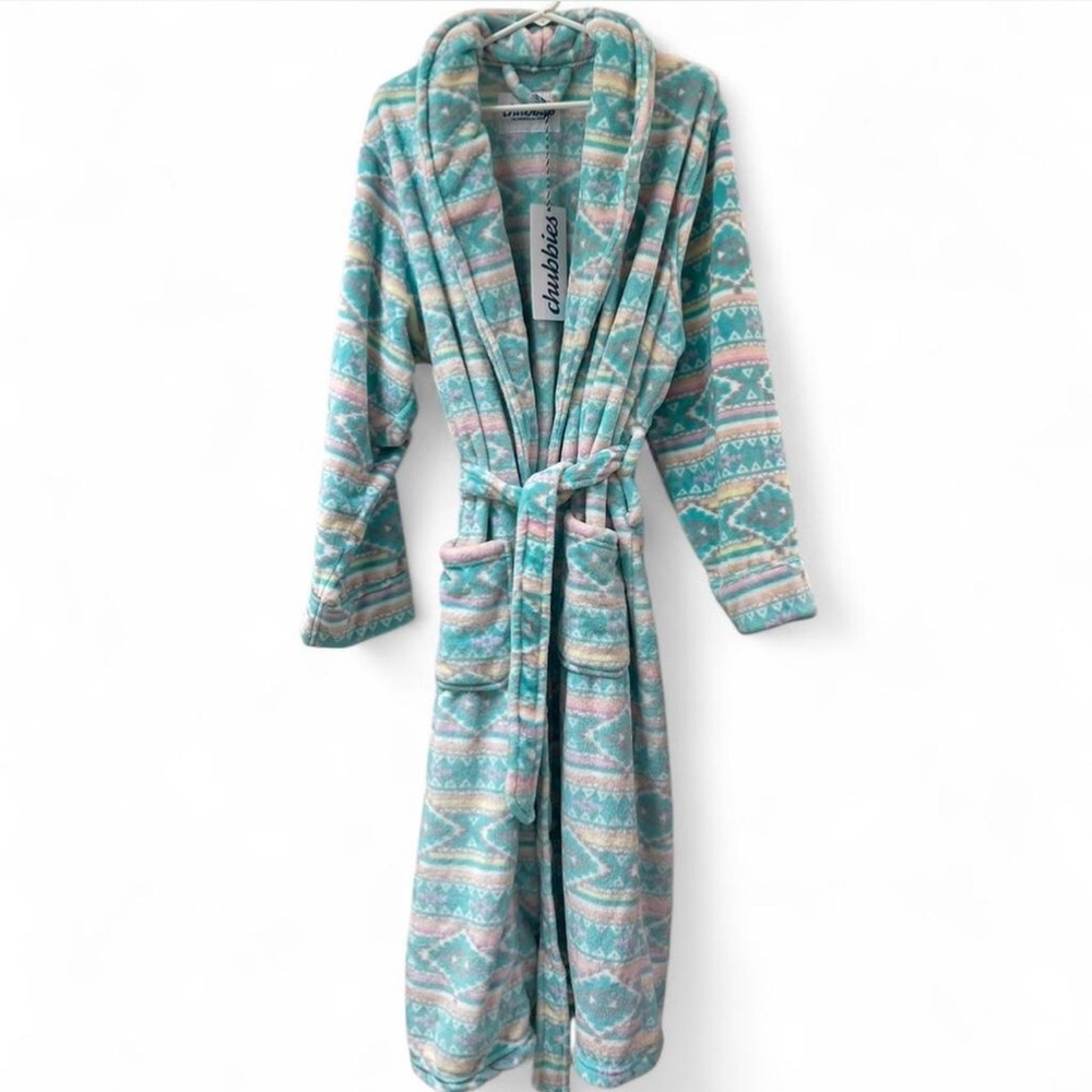 Chubbies En Fuego Belted Retro Graphic Chevron Southwest Print Plush Bathrobe
